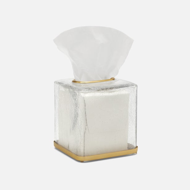 Pomaria Brushed Gold Tissue Box