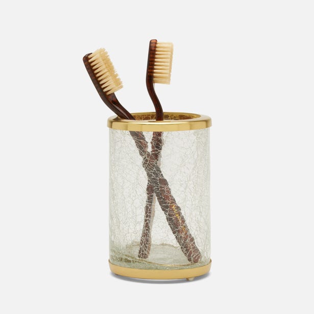 Pomaria Brushed Gold Toothbrush Holder