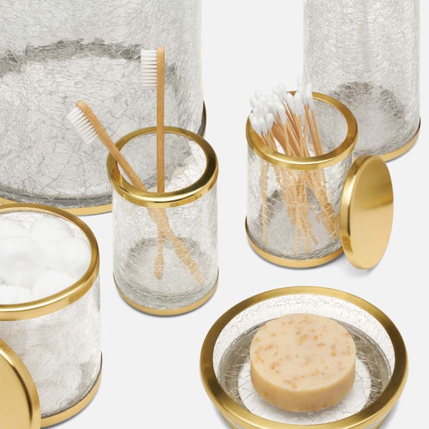 Pomaria Brushed Gold Toothbrush Holder