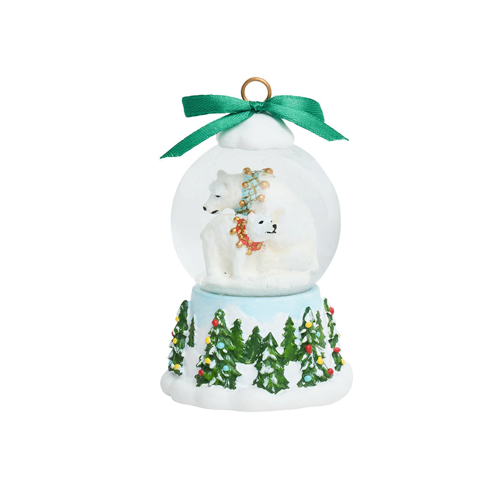 North Pole Polar Bear Snow Globe Place Card Holder