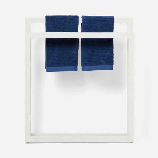 Ramsey Bright White Freestanding Towel Rack