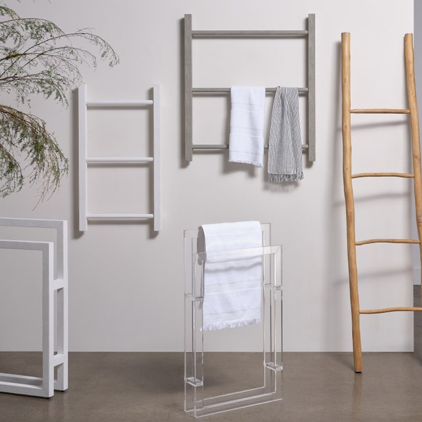 Ramsey Bright White Freestanding Towel Rack