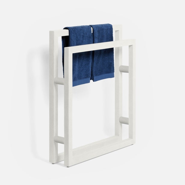 Ramsey Bright White Freestanding Towel Rack