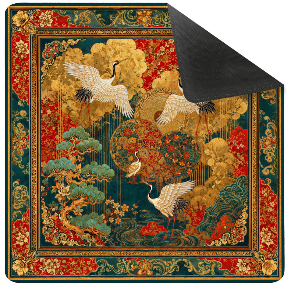 Golden Crane Mahjong Mat