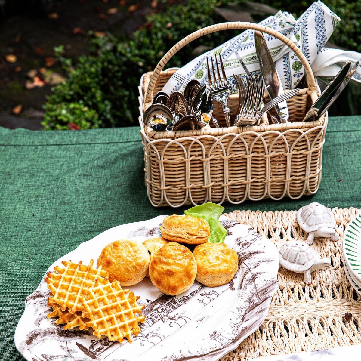 Provence Rattan Silverware Caddy