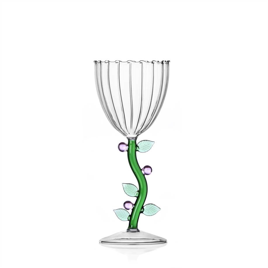 Stemmed Glass Pink Flower