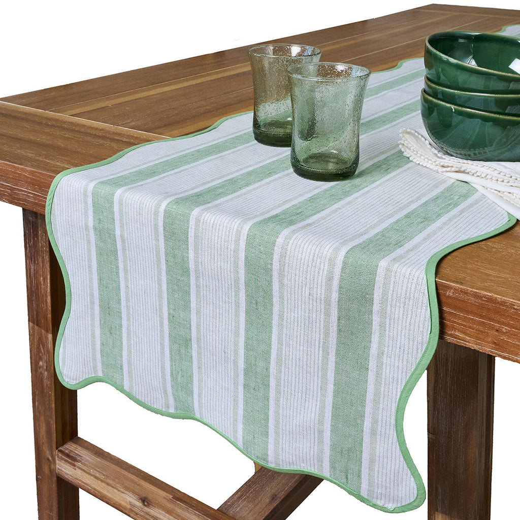 Cabana Stripe 18" x 90" Table Runner Seagrass