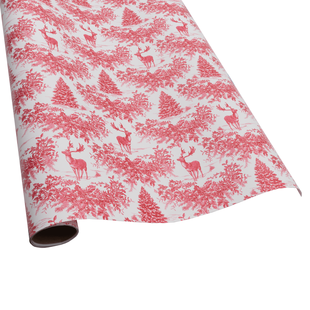 Christmas Toile Red Roll Wrap