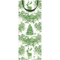 Christmas Toile Green Bottle Bag