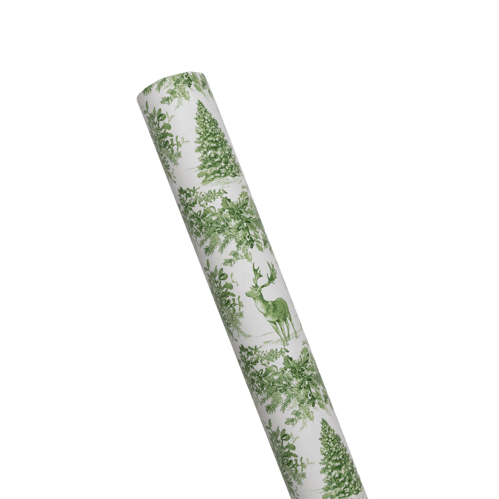 Christmas Toile Green Roll Wrap