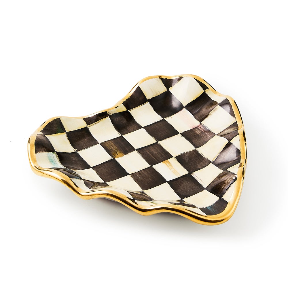 Courtly Check Fluted Heart Plate