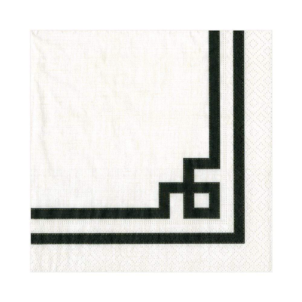Rive Gauche Paper Cockatil Napkins in Black & White