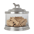 Glass Cookie Jar with Dog Finial