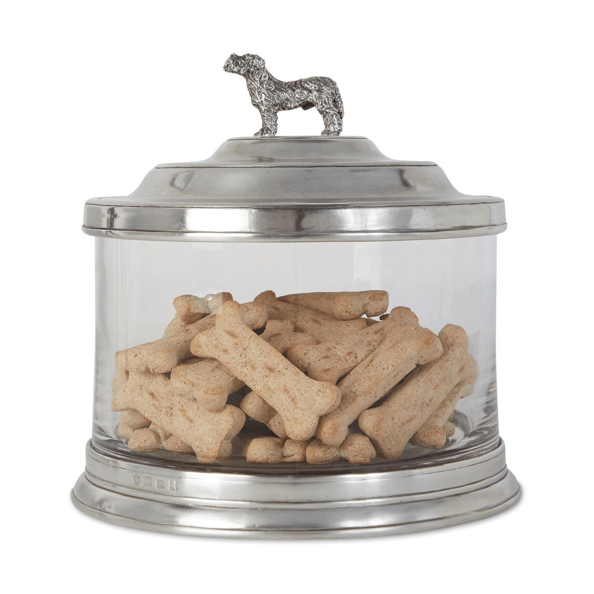 Glass Cookie Jar with Dog Finial