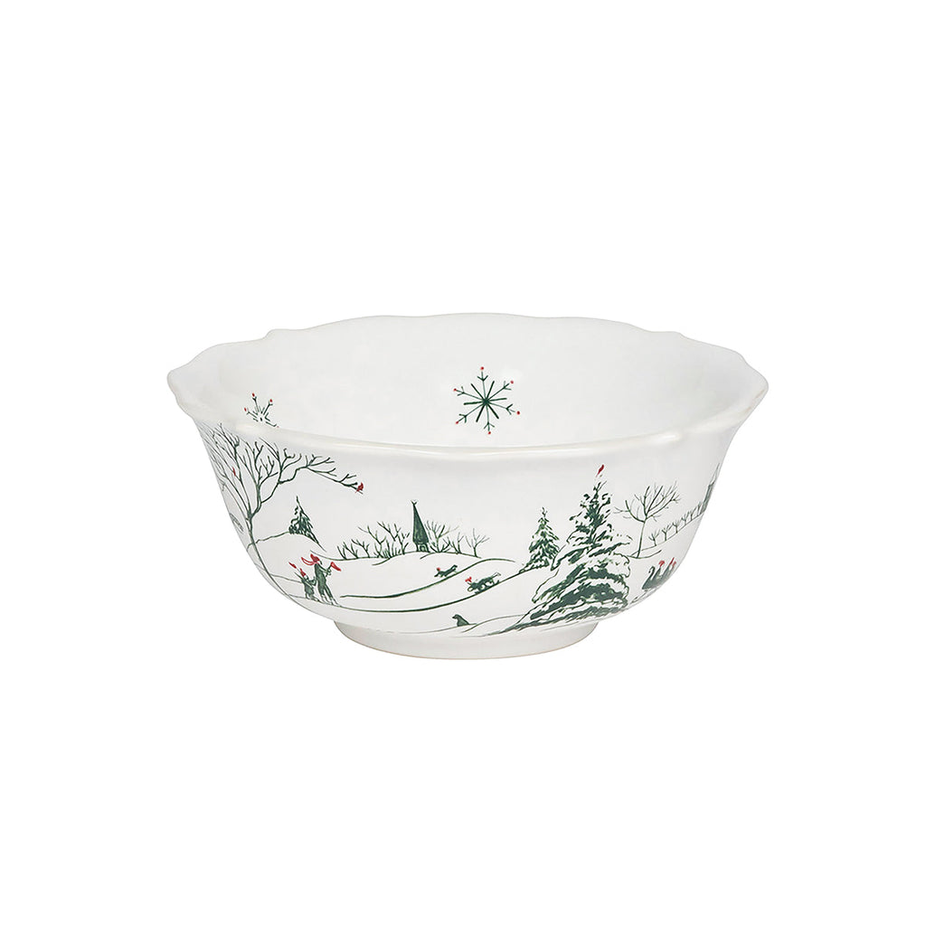 Country Estate Winter Frolic Cereal/Ice Cream Bowl Evergreen
