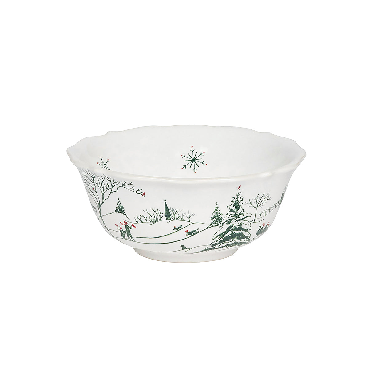 Country Estate Winter Frolic Cereal/Ice Cream Bowl Evergreen