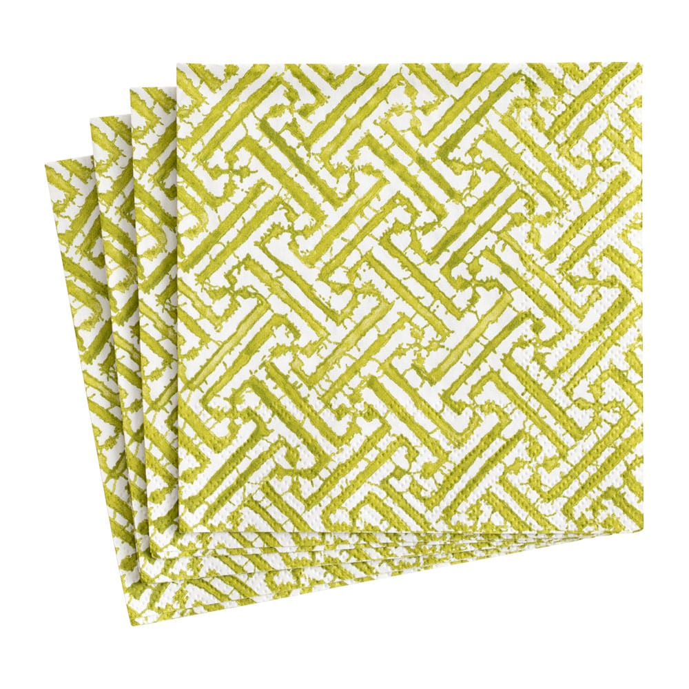 Fretwork Moss Green Napkin Cocktail