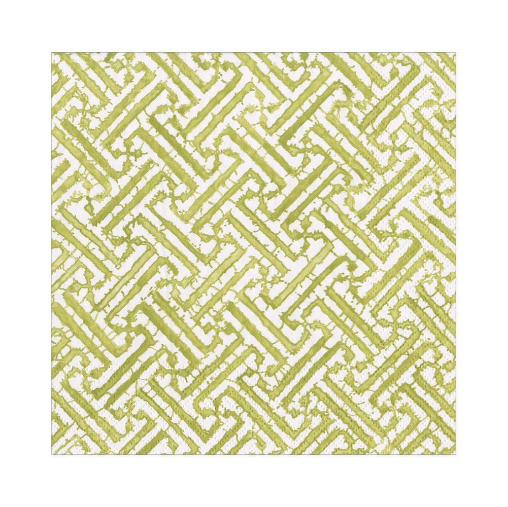 Fretwork Moss Green Napkin Cocktail