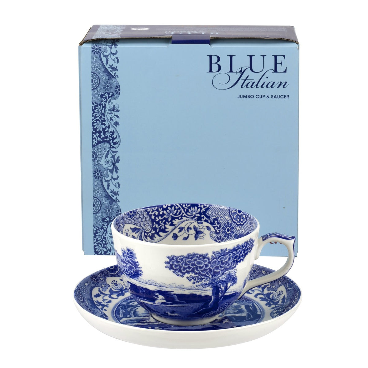 Spode Blue Italian Jumbo Cup and Saucer