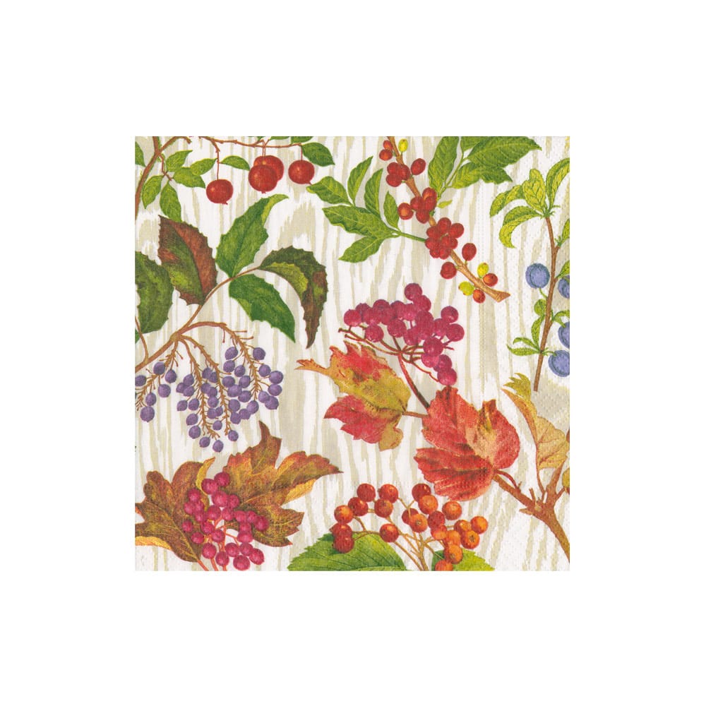 Berry Botanical Taupe Napkin Cocktail