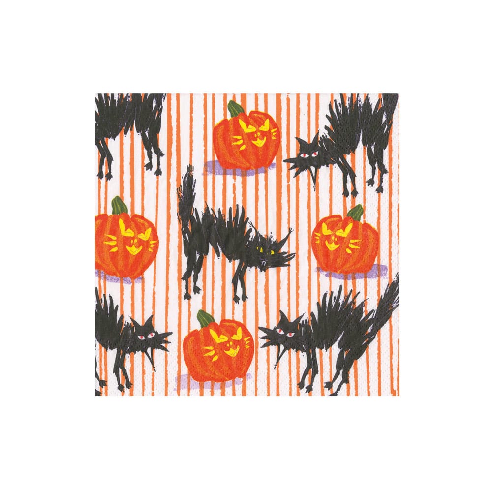 Halloween Cats Napkin Cocktail