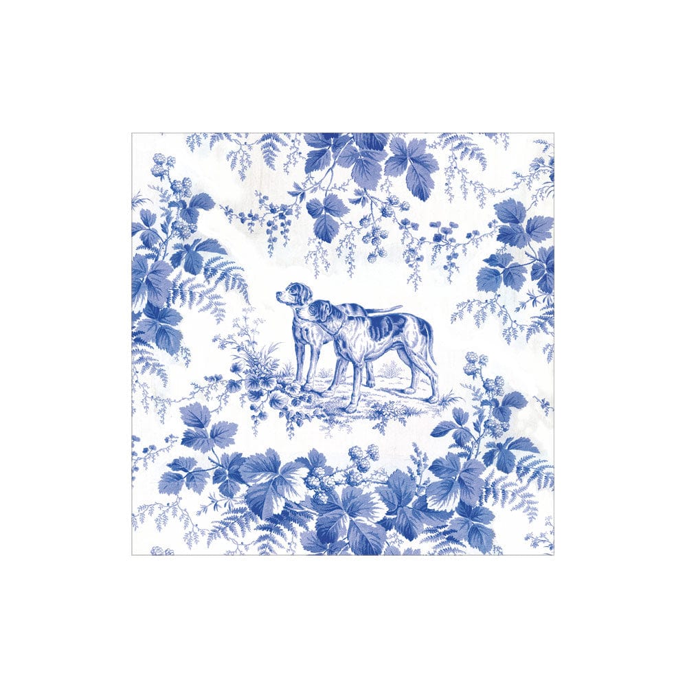 Hunting Toile Blue Napkin Cocktail