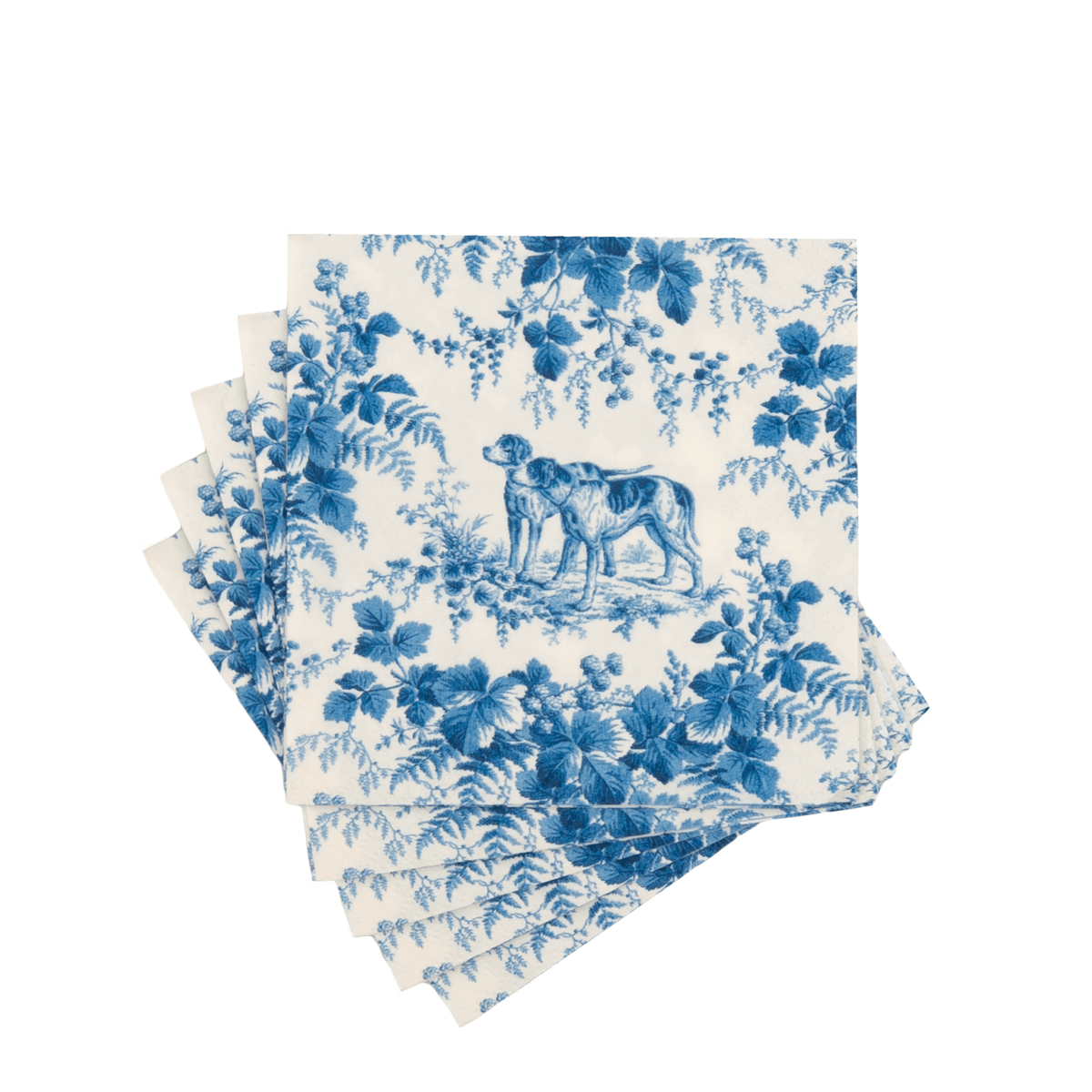 Hunting Toile Blue Napkin Cocktail