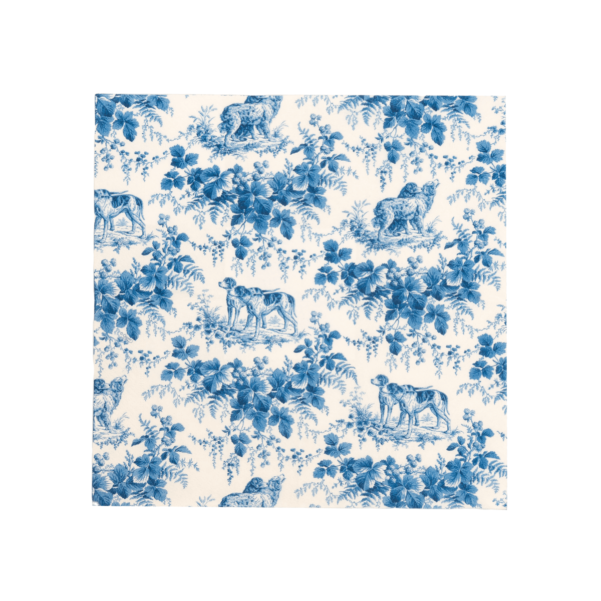 Hunting Toile Blue Napkin Cocktail