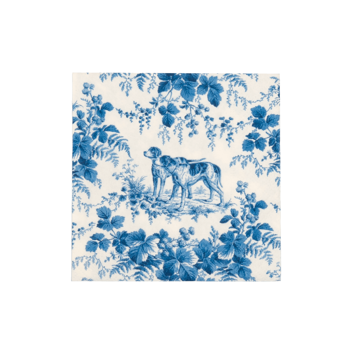 Hunting Toile Blue Napkin Cocktail