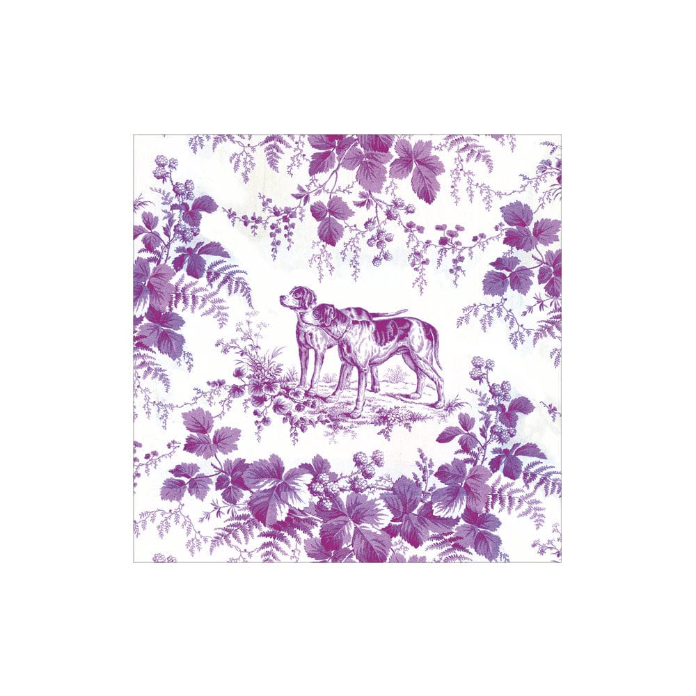 Hunting Toile Aubergine Napkin Cocktail