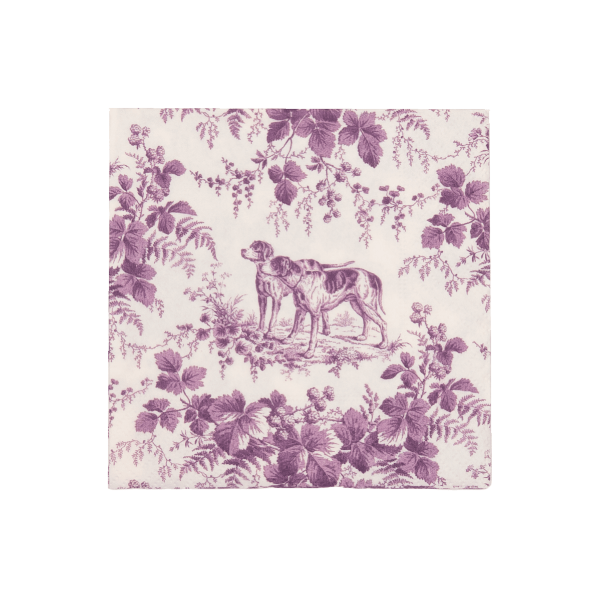 Hunting Toile Aubergine Napkin Cocktail