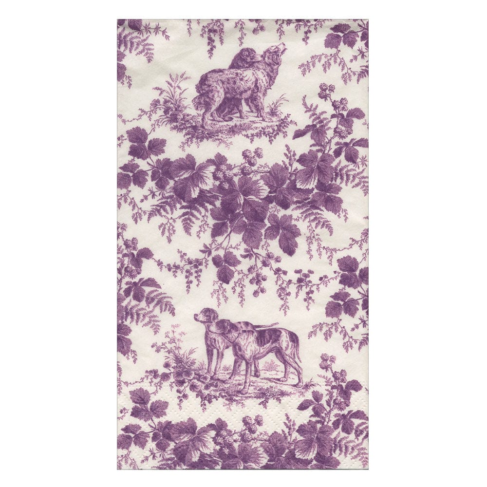 Hunting Toile Aubergine Guest Towel
