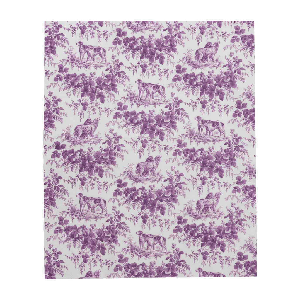 Hunting Toile Aubergine Guest Towel