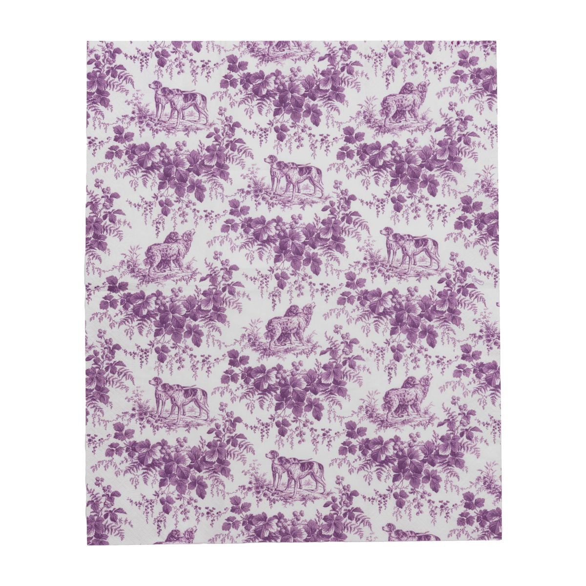 Hunting Toile Aubergine Guest Towel