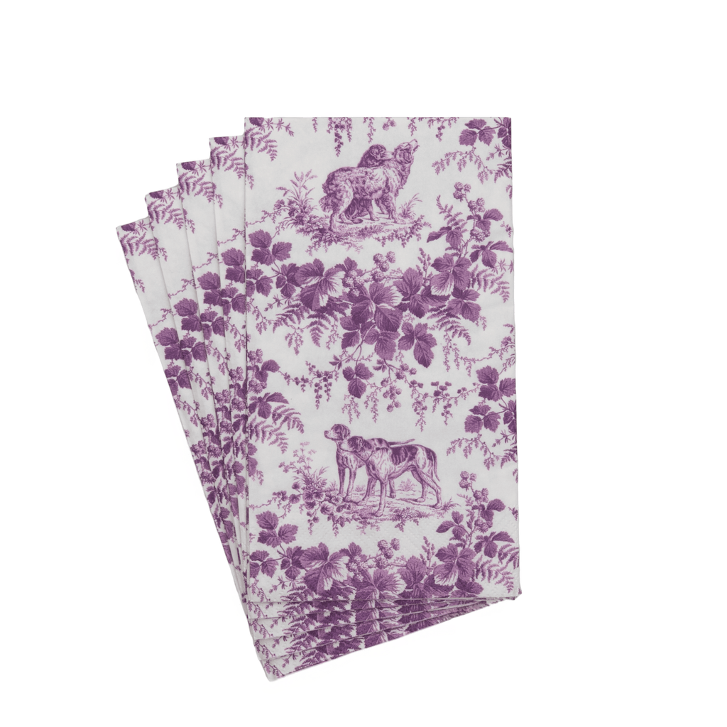 Hunting Toile Aubergine Guest Towel