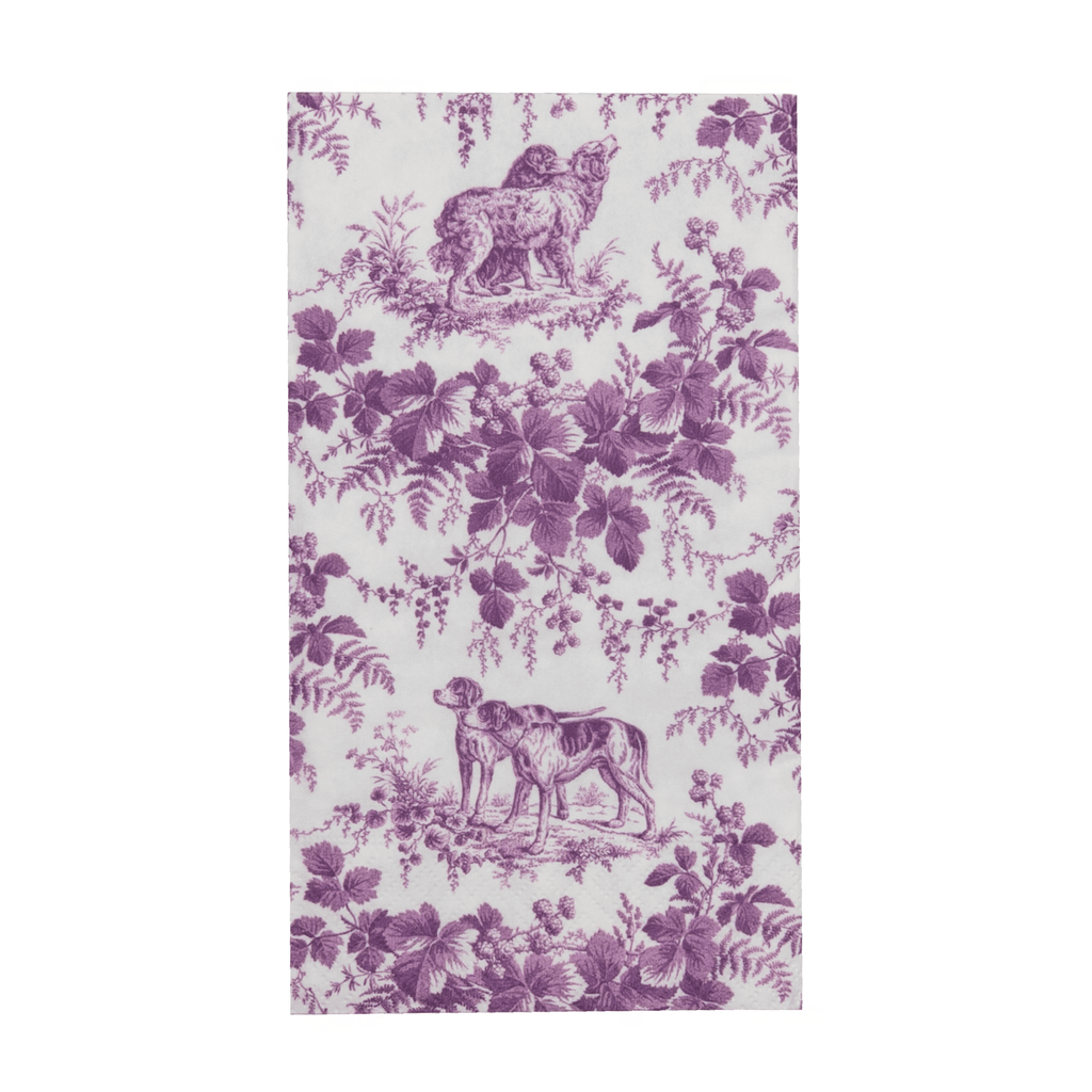 Hunting Toile Aubergine Guest Towel