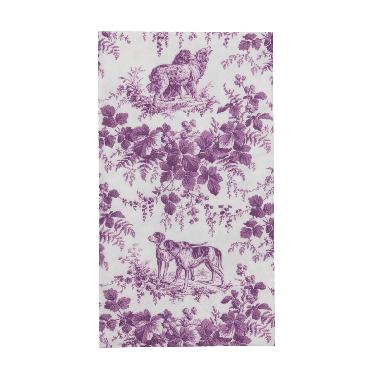 Hunting Toile Aubergine Guest Towel