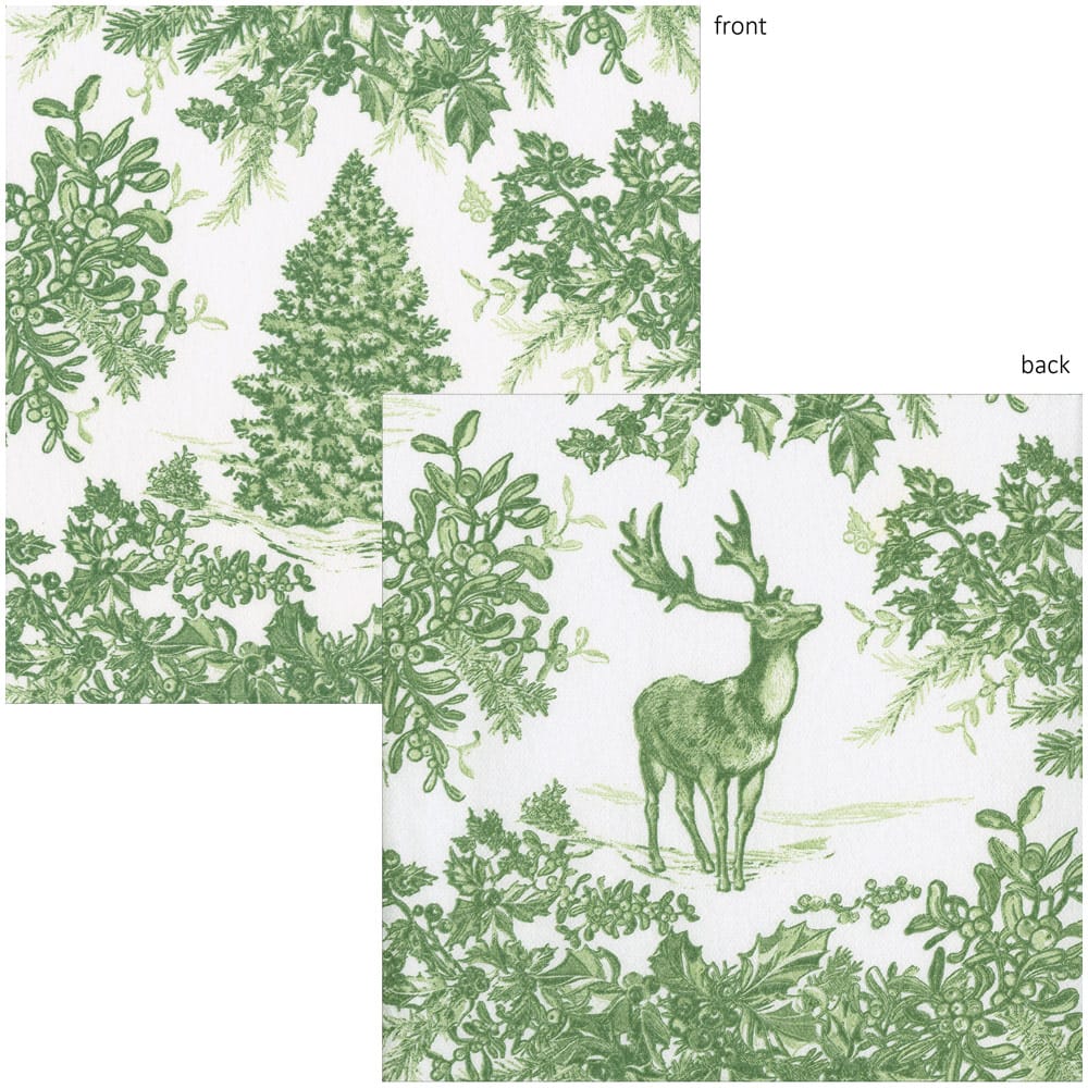 Christmas Tree Toile Sage Guest Towels