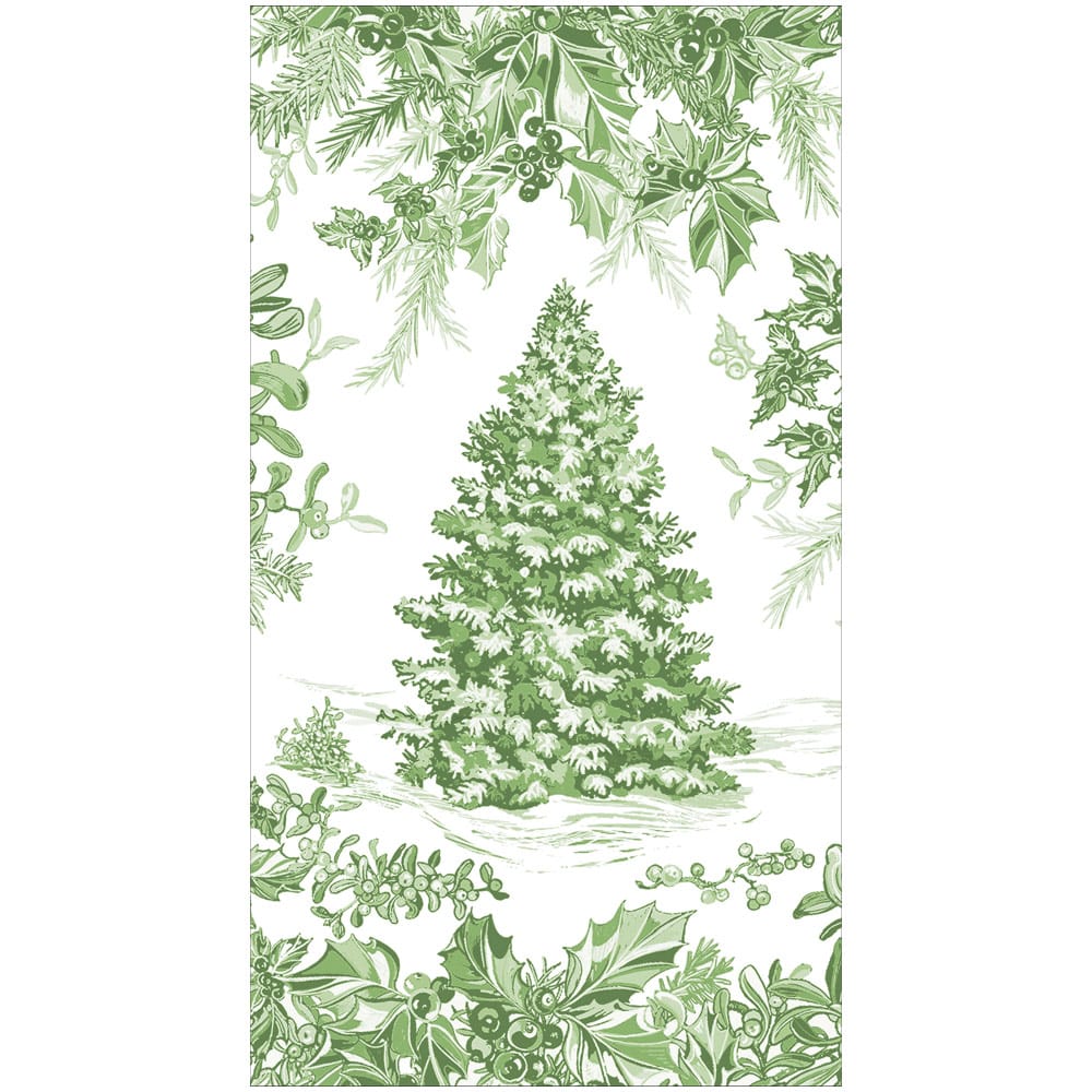 Christmas Tree Toile Sage Guest Towels