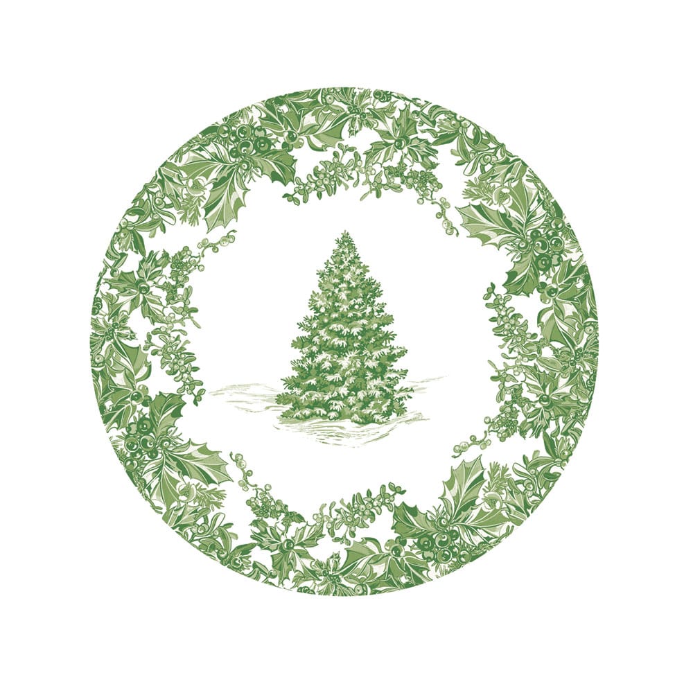 Christmas Tree Toile Sage Side Plates