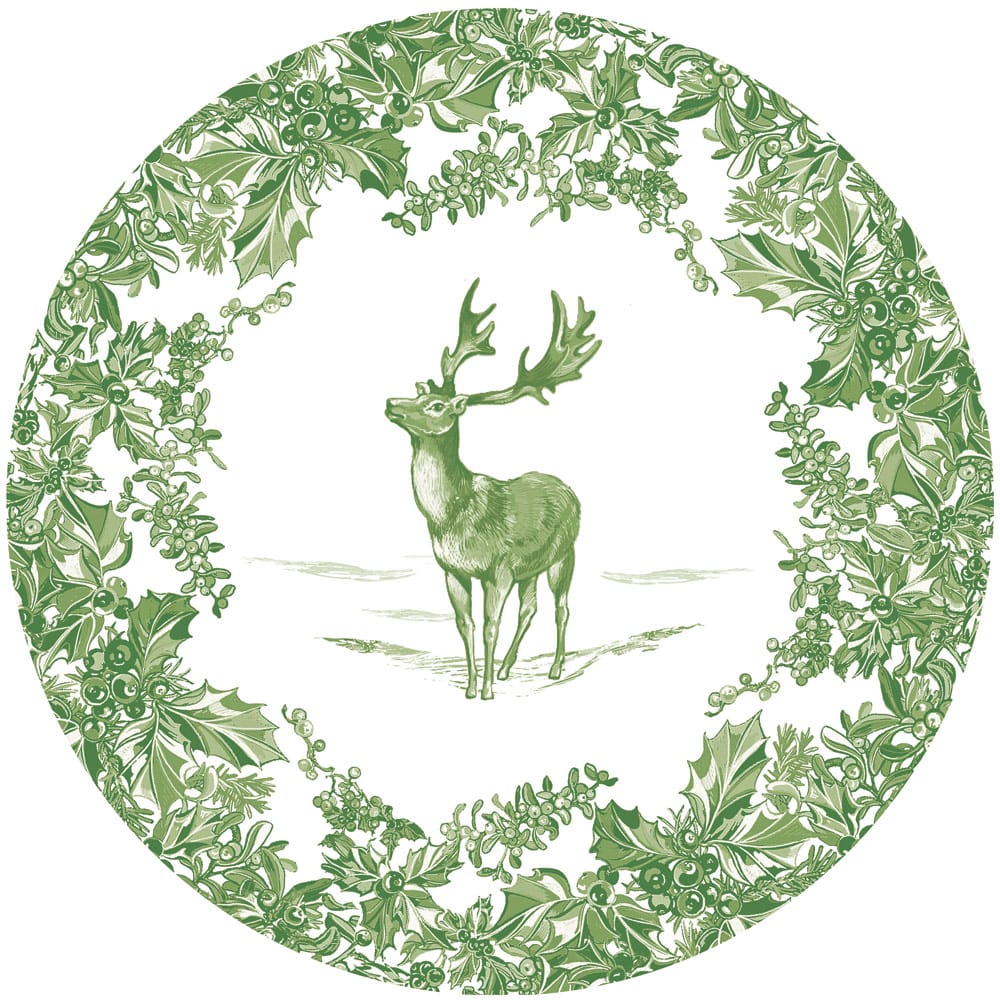 Stag Toile Sage Dinner Plates