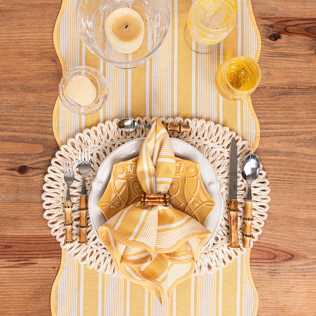Cabana Stripe 18" x 90" Table Runner Sunshine