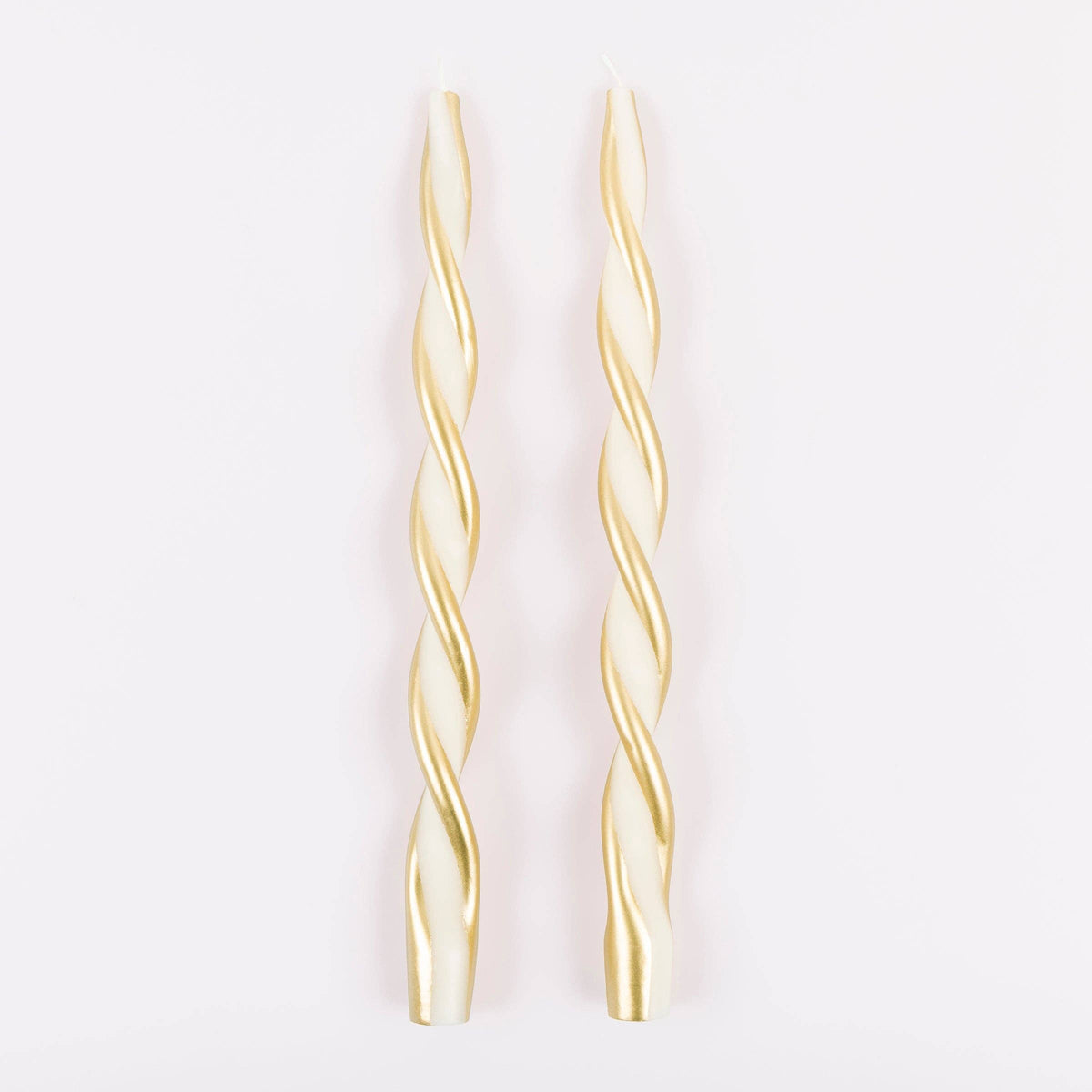 Gold Stripe Twist Candles