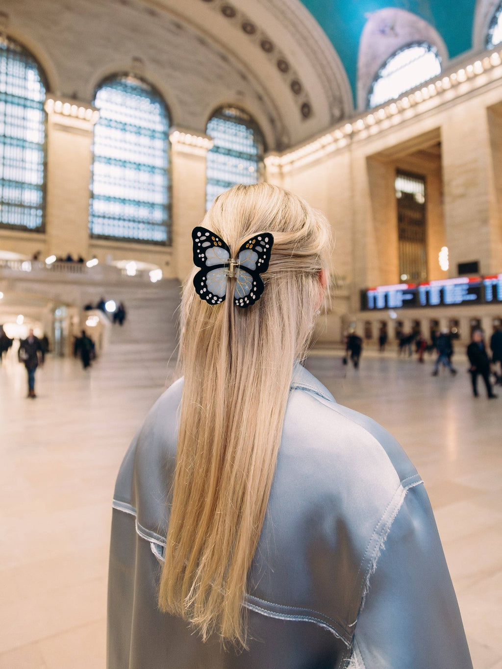 Monarch Butterfly Claw Hair Clip Double Pink