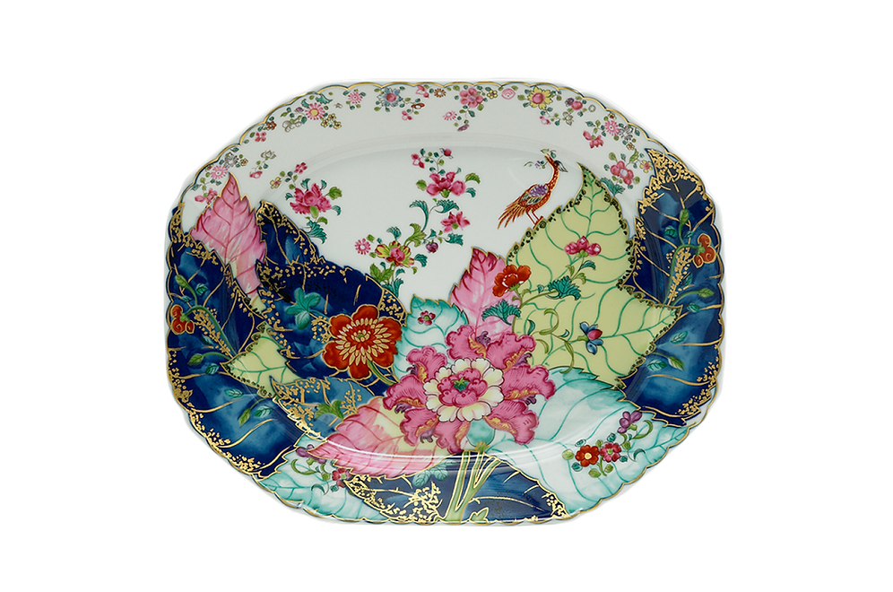 Tobacco Leaf Large Octagonal Platter