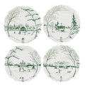Country Estate Winter Frolic Party Plate Set/4 Evergreen