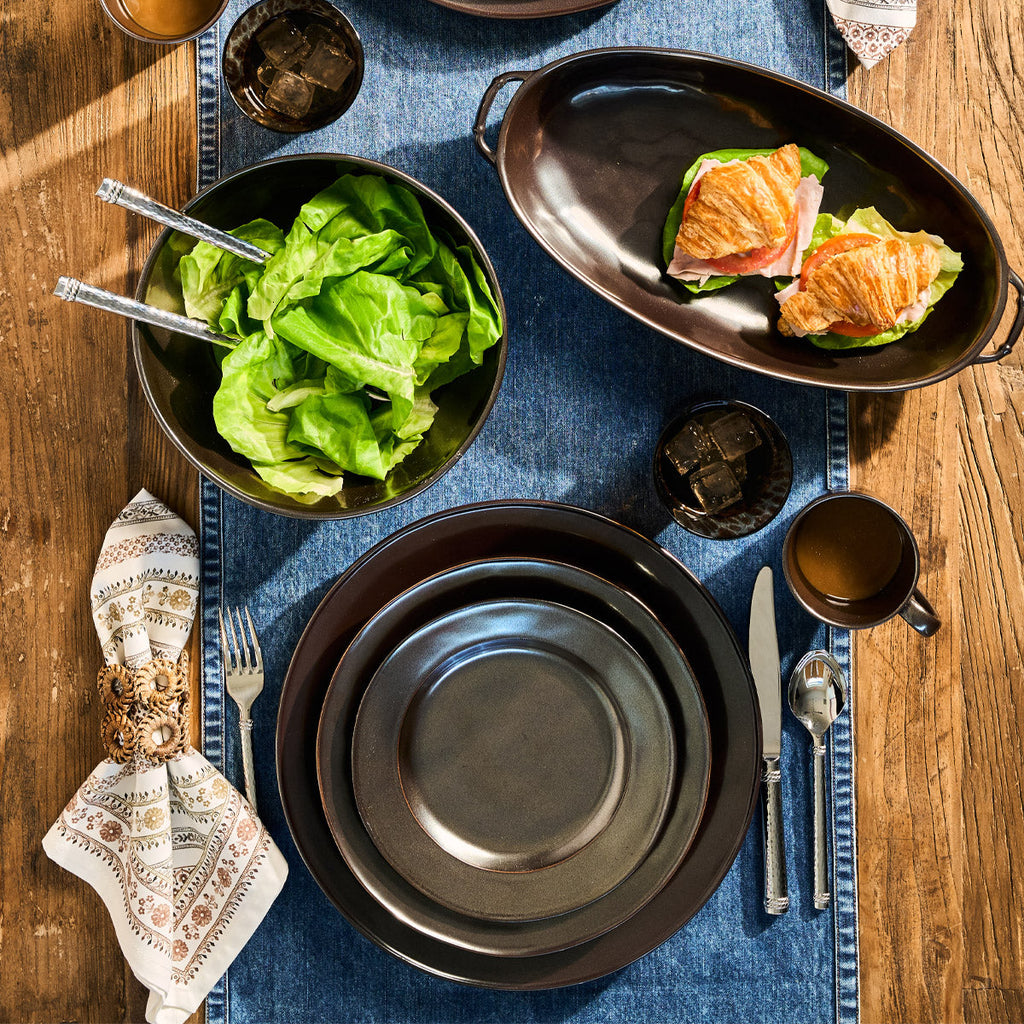 Pewter Stoneware Dessert / Salad Plate