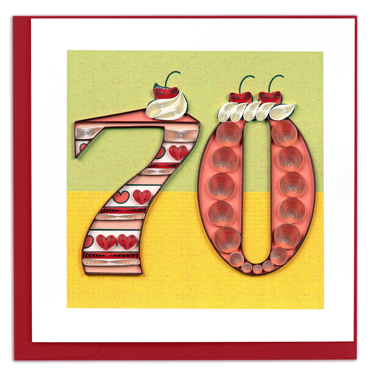 Quilled 70th Birthday Card