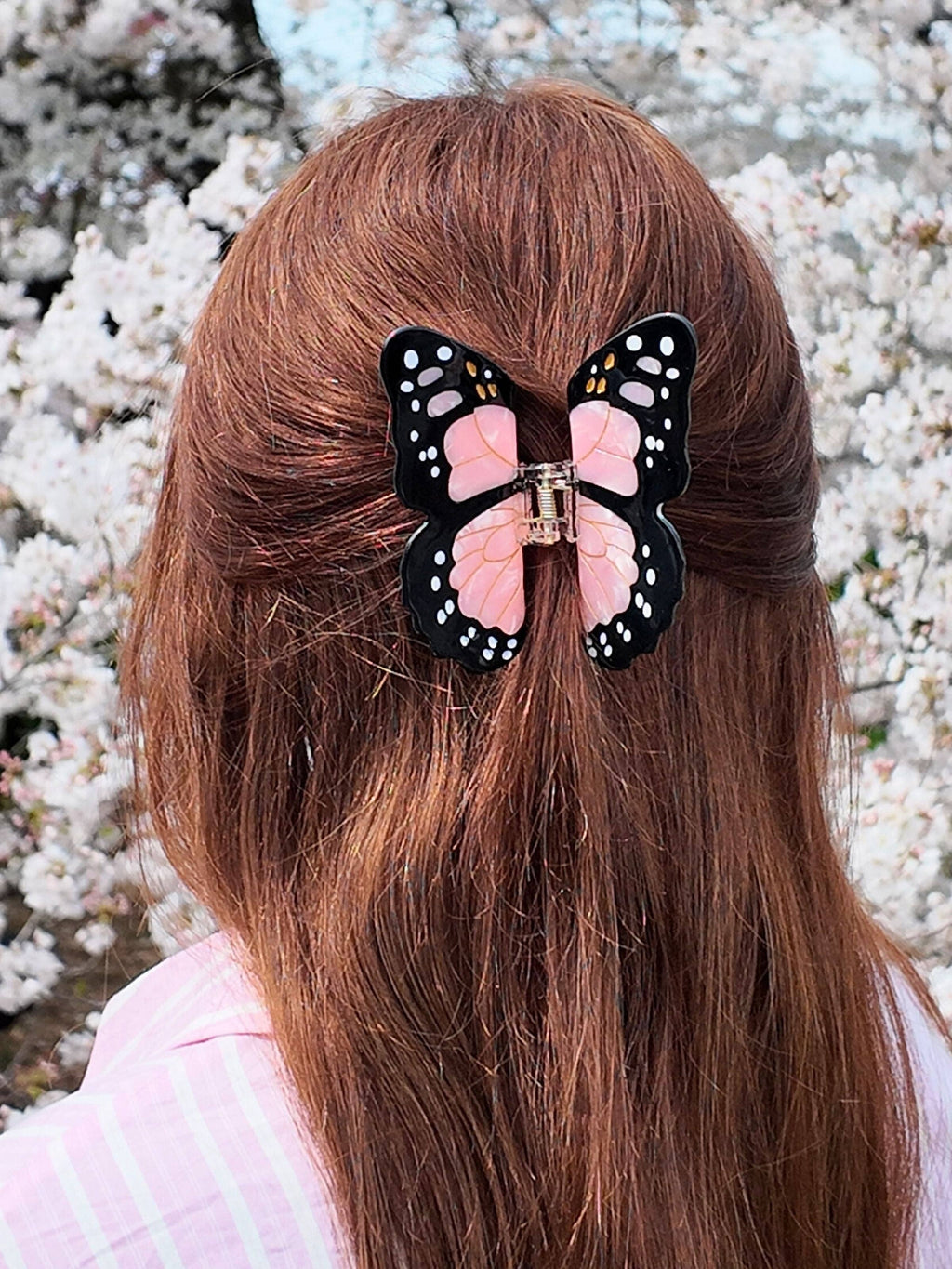 Monarch Butterfly Claw Hair Clip Baby Blue