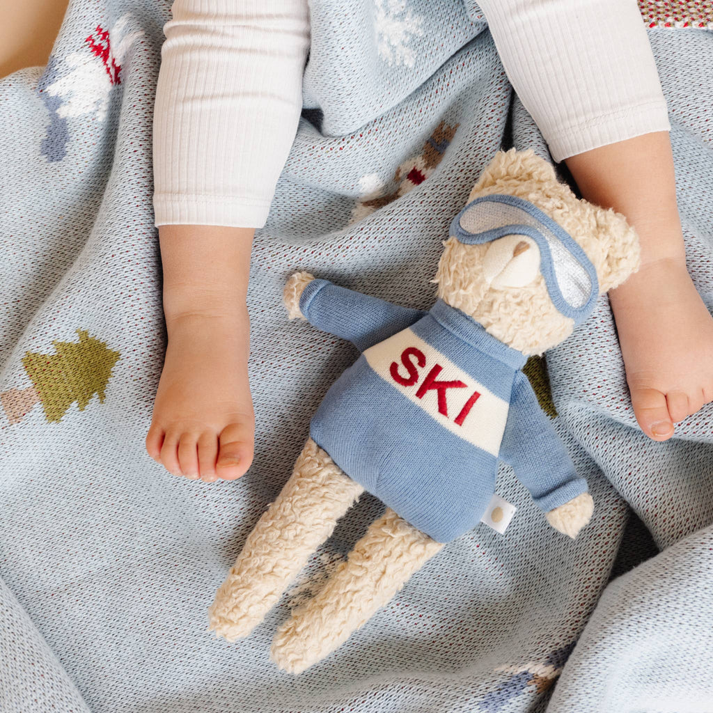 Blue Plush Bear Ski Stuffed Animal